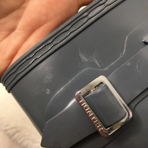 Hunter Women's Gray Glossy Tall Rain Boots Size 8 / 39 EU - Picture 15 of 16